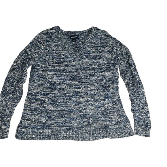 Lands' End Sweaters - Land's End Drifter Sweater Women's Large Chunky Marled Knit Pullover Preppy Blue
